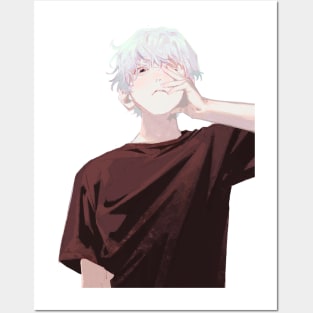 White-haired boy. Posters and Art